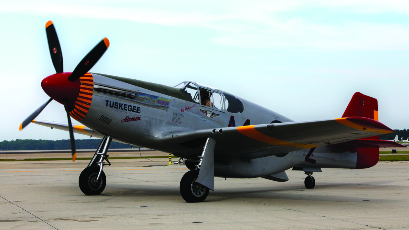 Tuskegee Red Tail P-51C on the airfield