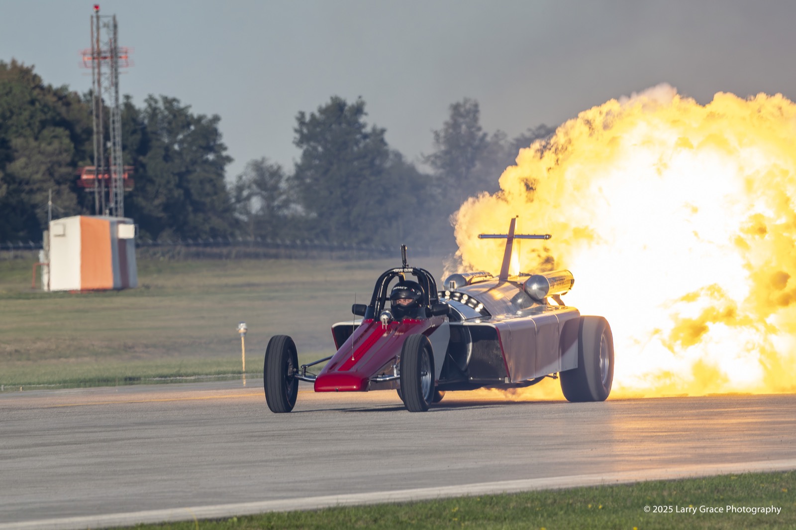 Smoke and Thunder jet car with flame