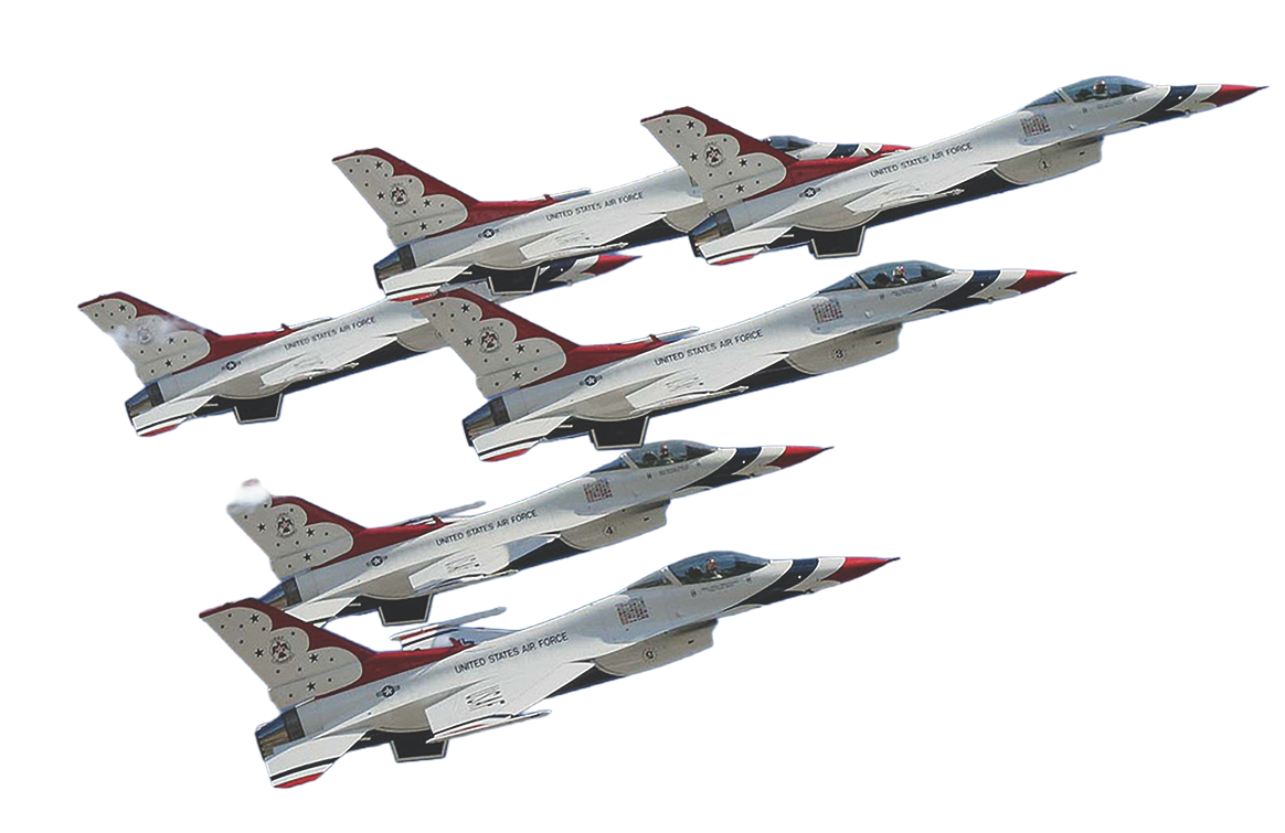 USAF Thunderbirds flying in close formation
